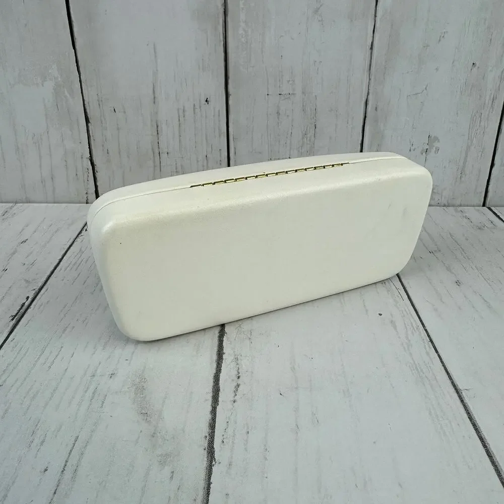 DVF Diane Von Furstenberg White/Gold Reading Sunglasses Glasses Hardshell Case